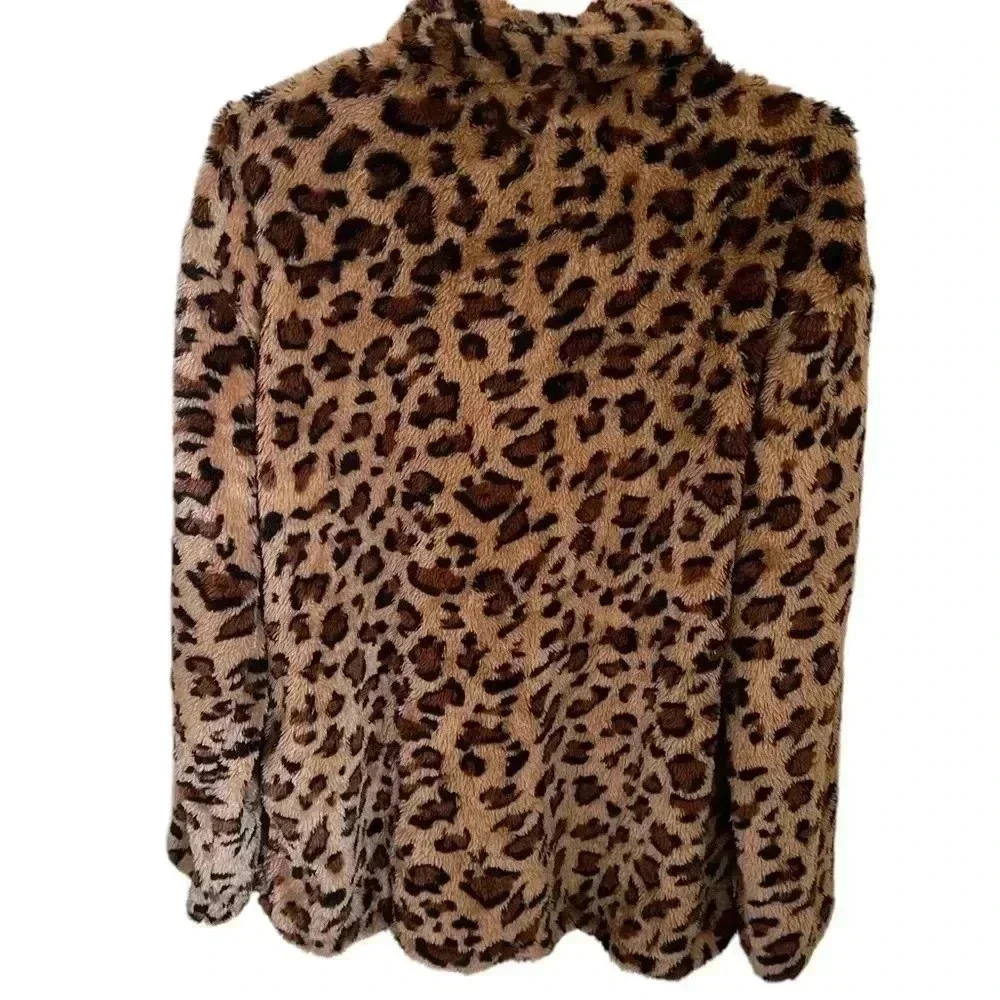 NEW 🌼 Leopard Print Long Sleeve Button Jacket - Sz M - Picture 6 of 8